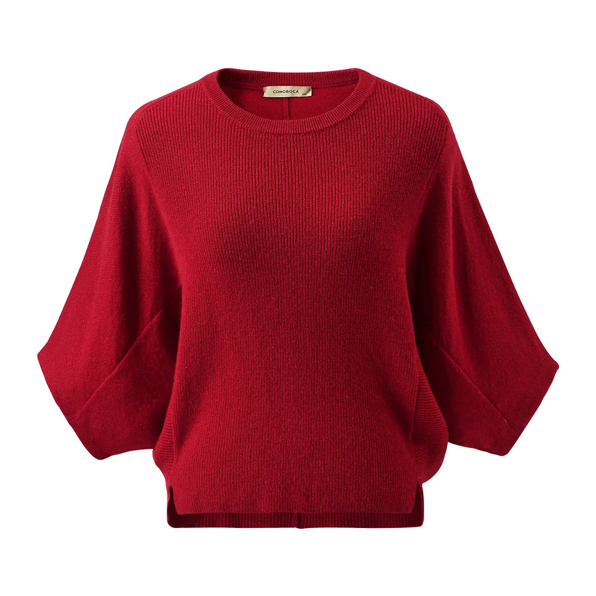 100% Cashmere Loose Batwing Sleeve Sweater