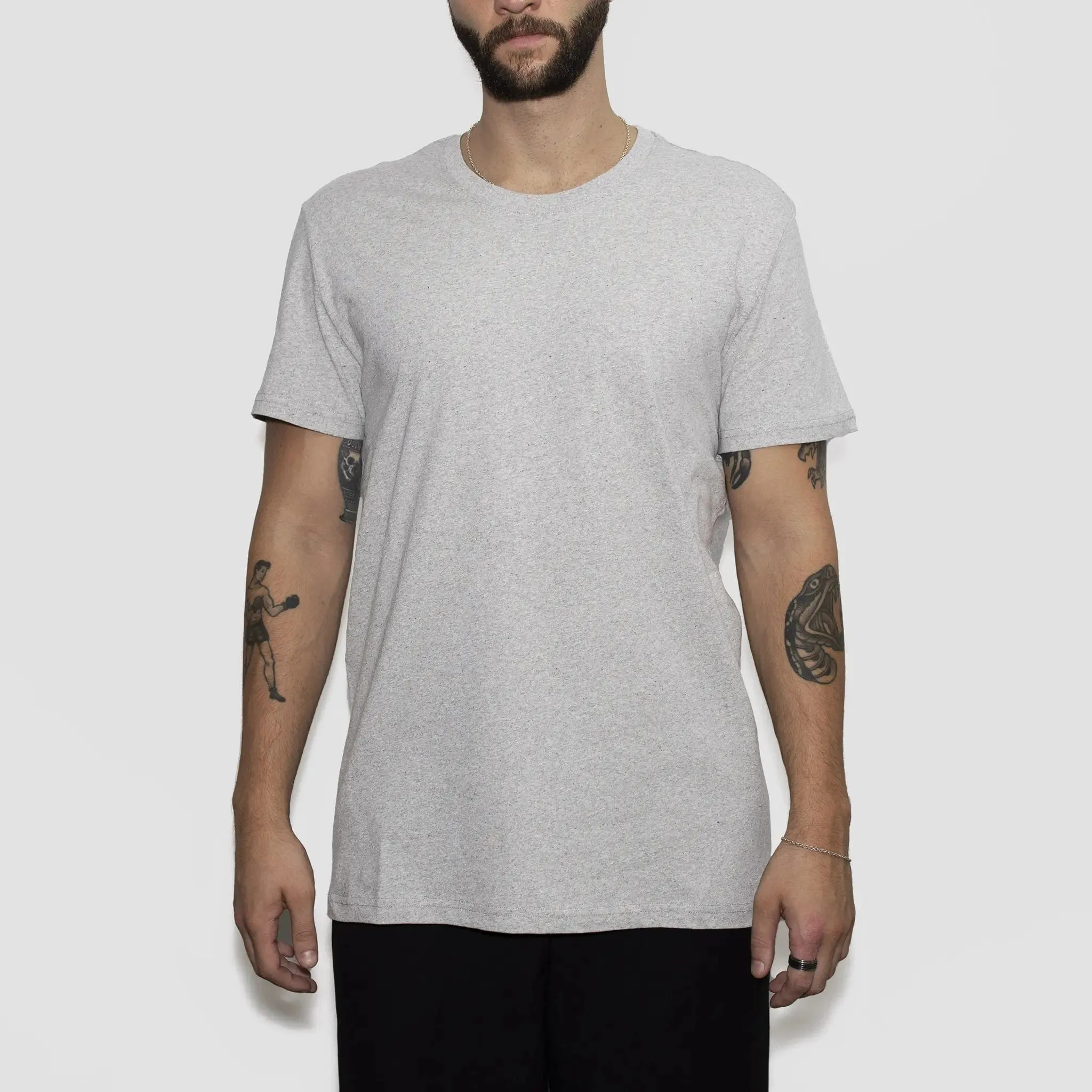 3 Pack | Men’s T-Shirts, Recycled Cotton, Heather Grey