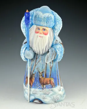 8.5 inch Russian Santa with Deer Scenes