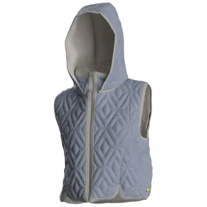 A. PUTNAM Women's Periwinkle/Optical Geo Cream Reversible Quilted Vest