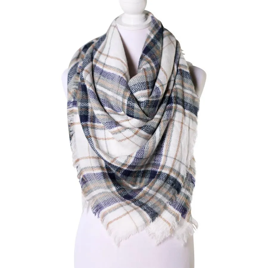 Blanket Scarf Rustic River Plaid