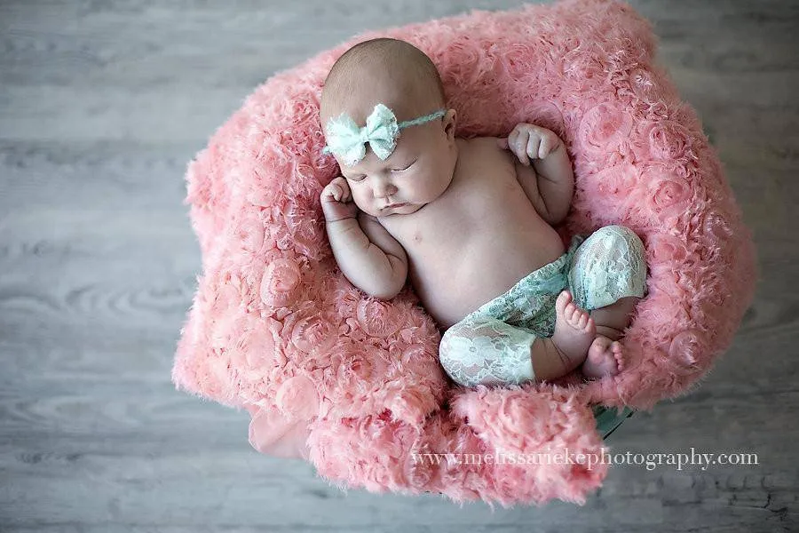 Brown Lace Pants and Lace Bow Mohair Headband