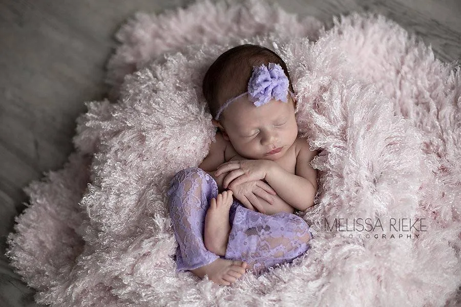 Brown Lace Pants and Lace Bow Mohair Headband