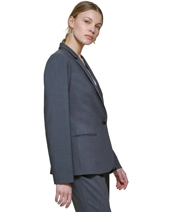 Calvin Klein One Button Blazer, Regular and Petite Sizes, Gray