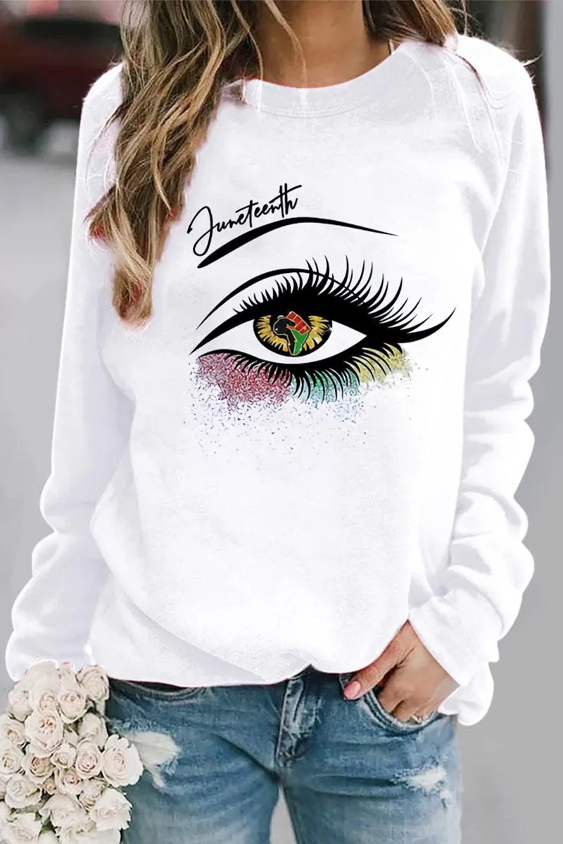 Casual Eyes Printed O Neck Tops