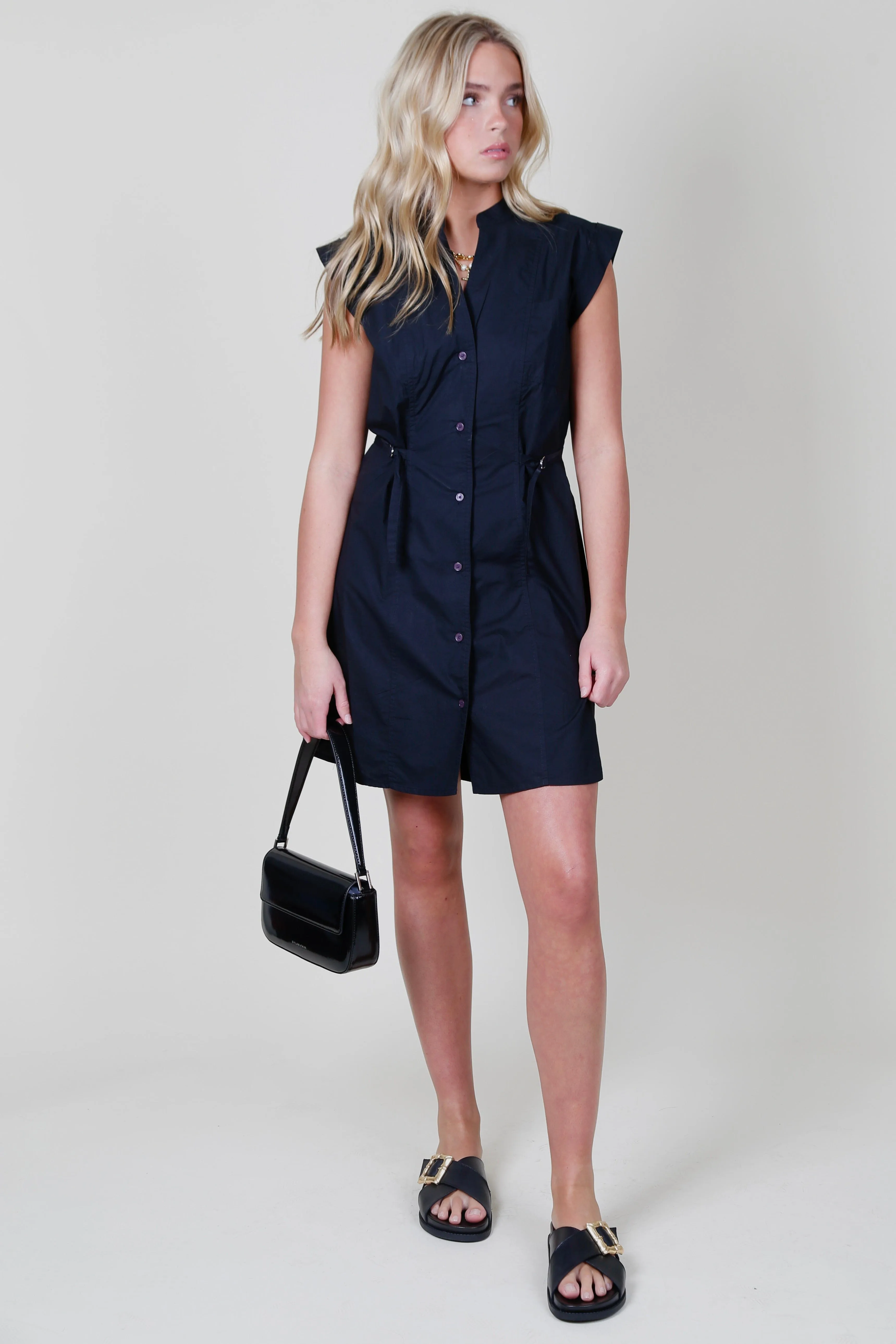 DEREK LAM | Peyton Sleeveless Shirt Dress - Black