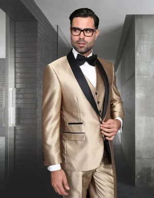 ENZO VII CHAMPAGNE TAILORED FIT 3 PC TUXEDO