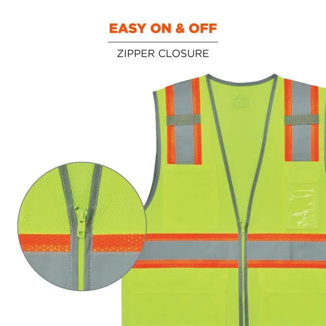 Ergodyne GloWear 8246Z-S Type R Class 2 Two-Tone Mesh Hi-Vis Safety Vest - Lime