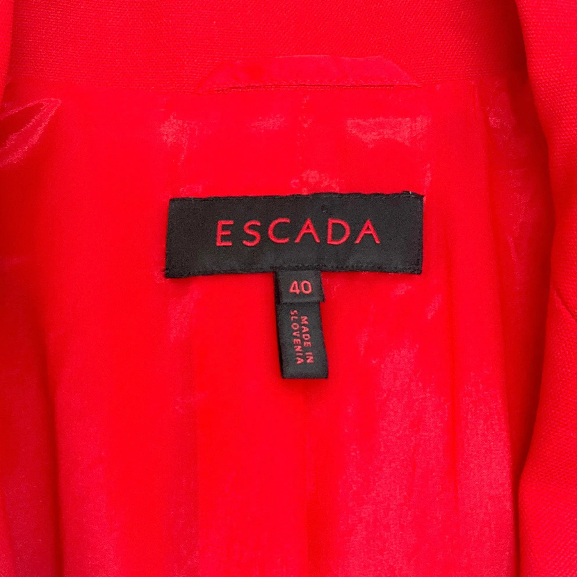 Escada Red Wool Classic Blazer