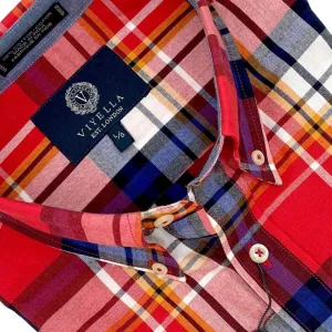 Expertly Crafted Red White Plaid Madras Shirts - 100% Cotton