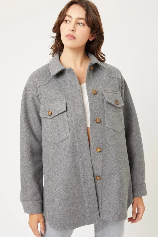 Fleece Oversized Shacket in Several Neutral Colors