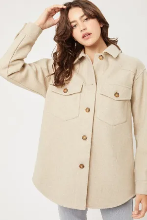 Fleece Oversized Shacket in Several Neutral Colors