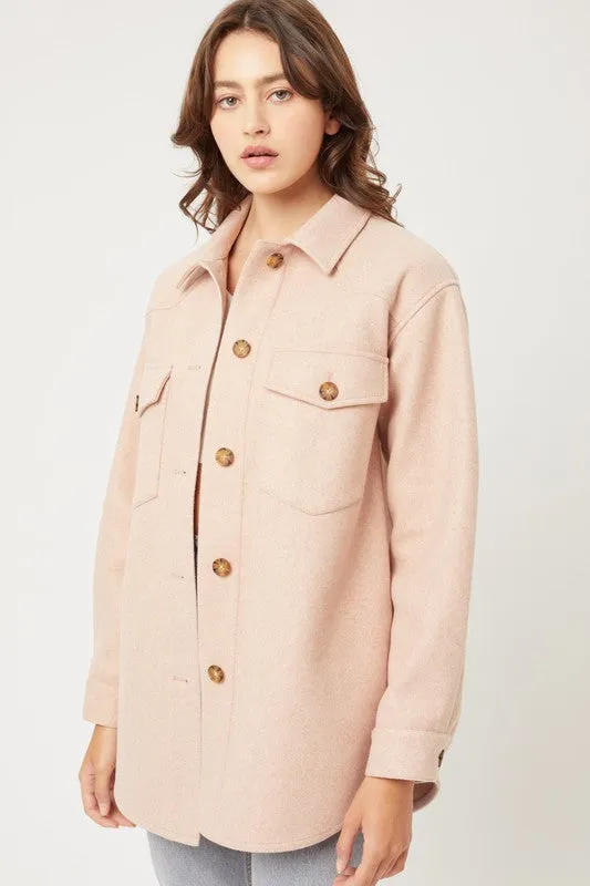 Fleece Oversized Shacket in Several Neutral Colors