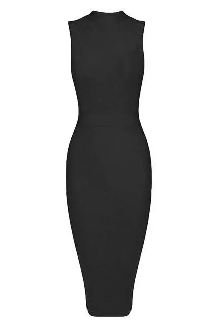 Grace Bandage Midi Dress - Classic Black