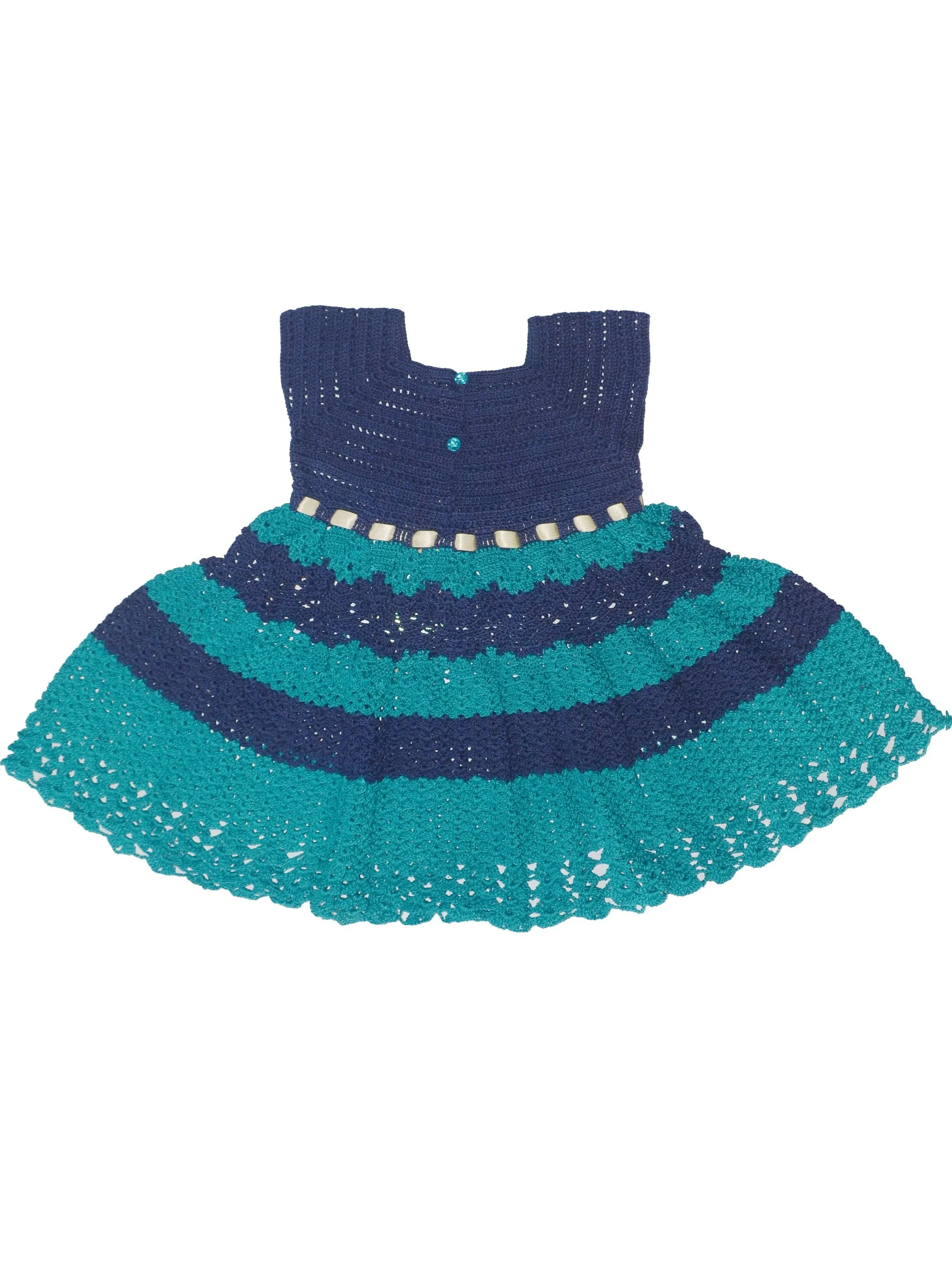 GraminArts Handmade Vardhman Thread Crochet Half Frock For Baby Girl (4-6 Year)