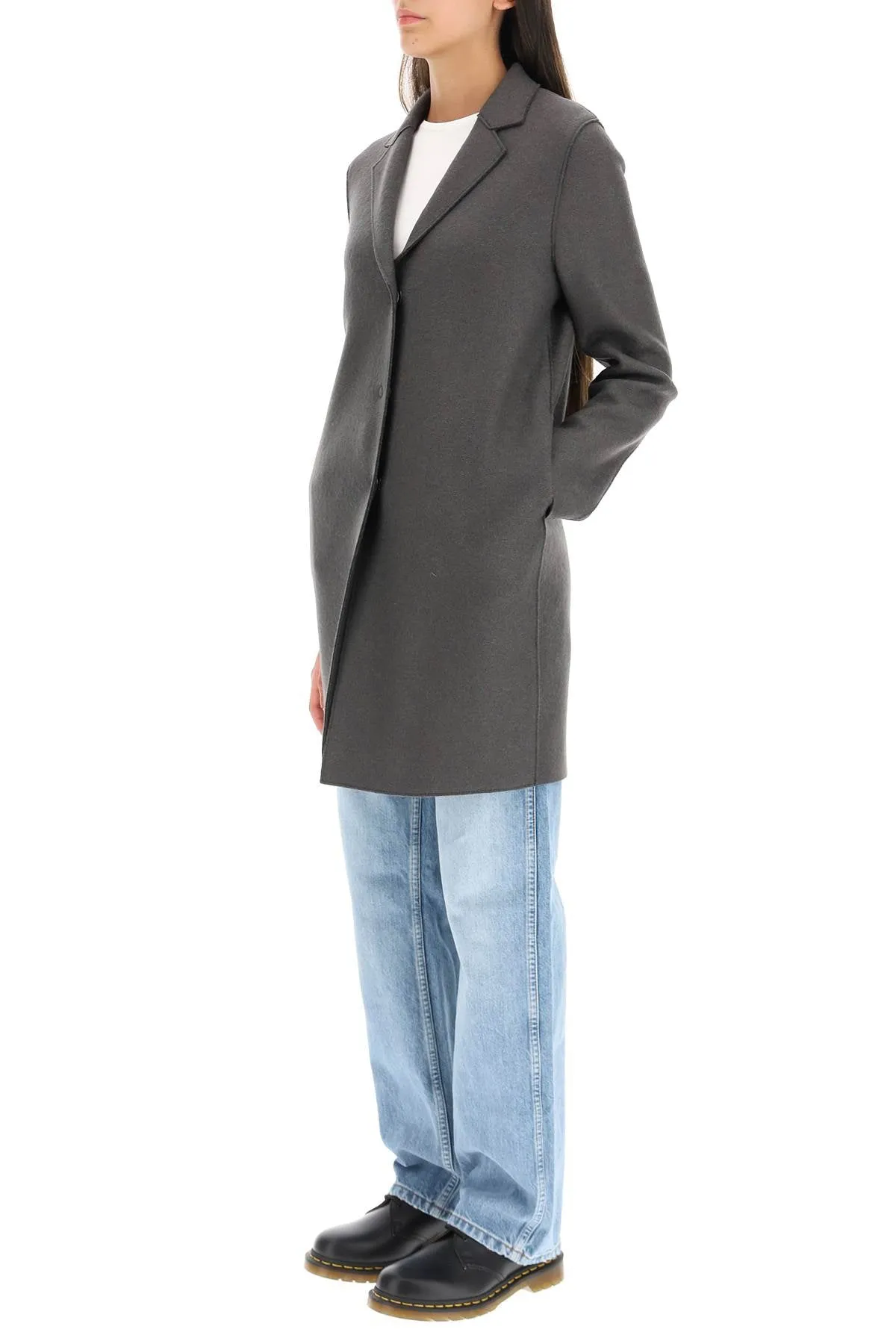 Harris wharf london cocoon coat in pressed wool