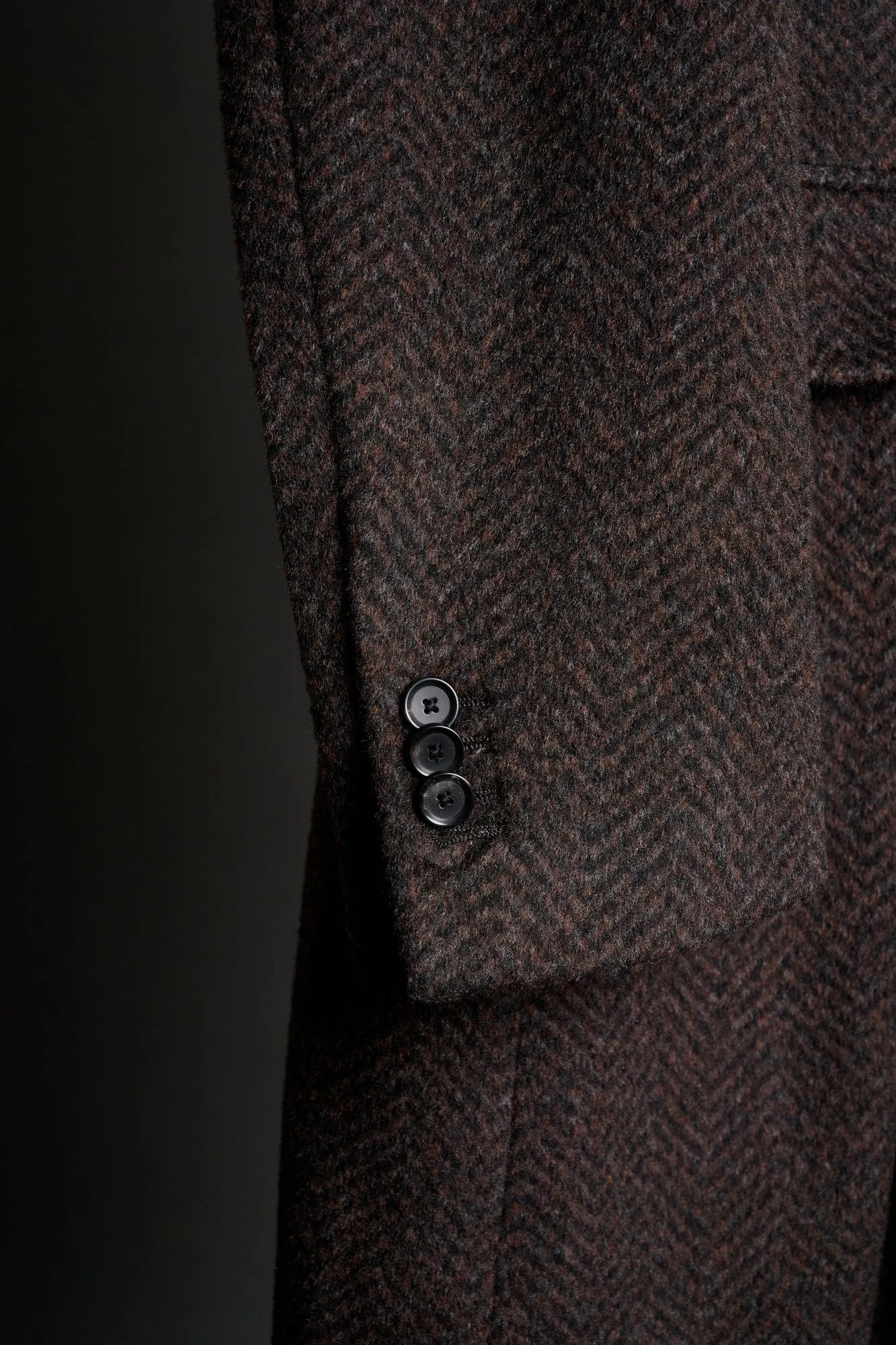 Herringbone Wool Blend Overcoat