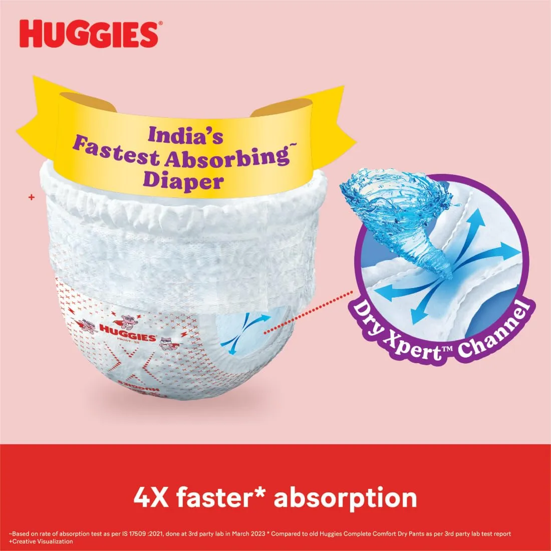 Huggies Complete Comfort Wonder Pants Extra Large (XL) Size (12-17 Kgs) Baby Diaper Pants, 68 count| India's Fastest Absorbing Diaper with upto 4x faster absorption | Unique Dry Xpert Channel