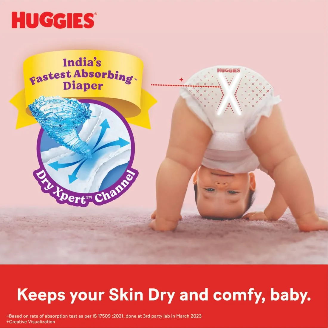 Huggies Complete Comfort Wonder Pants Newborn / Extra Small(Nb/Xs)Size(Up To 5 Kg)Baby Diaper Pants,24 Count,India'S Fastest Absorbing Diaper With Upto 4X Faster Absorption,Unique Dry Xpert Channel