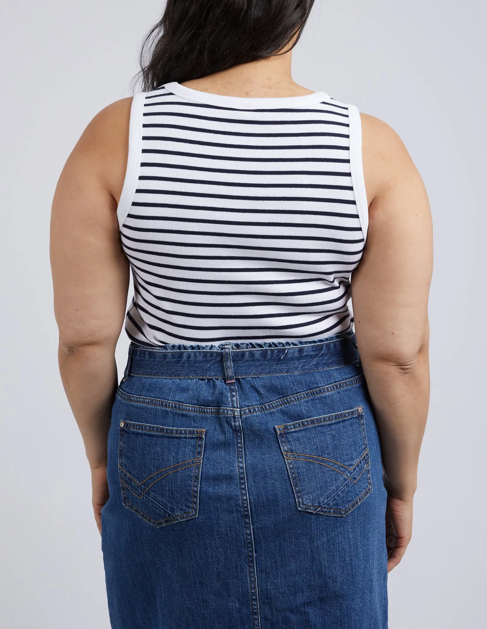 Indra Tank Navy & White Stripe