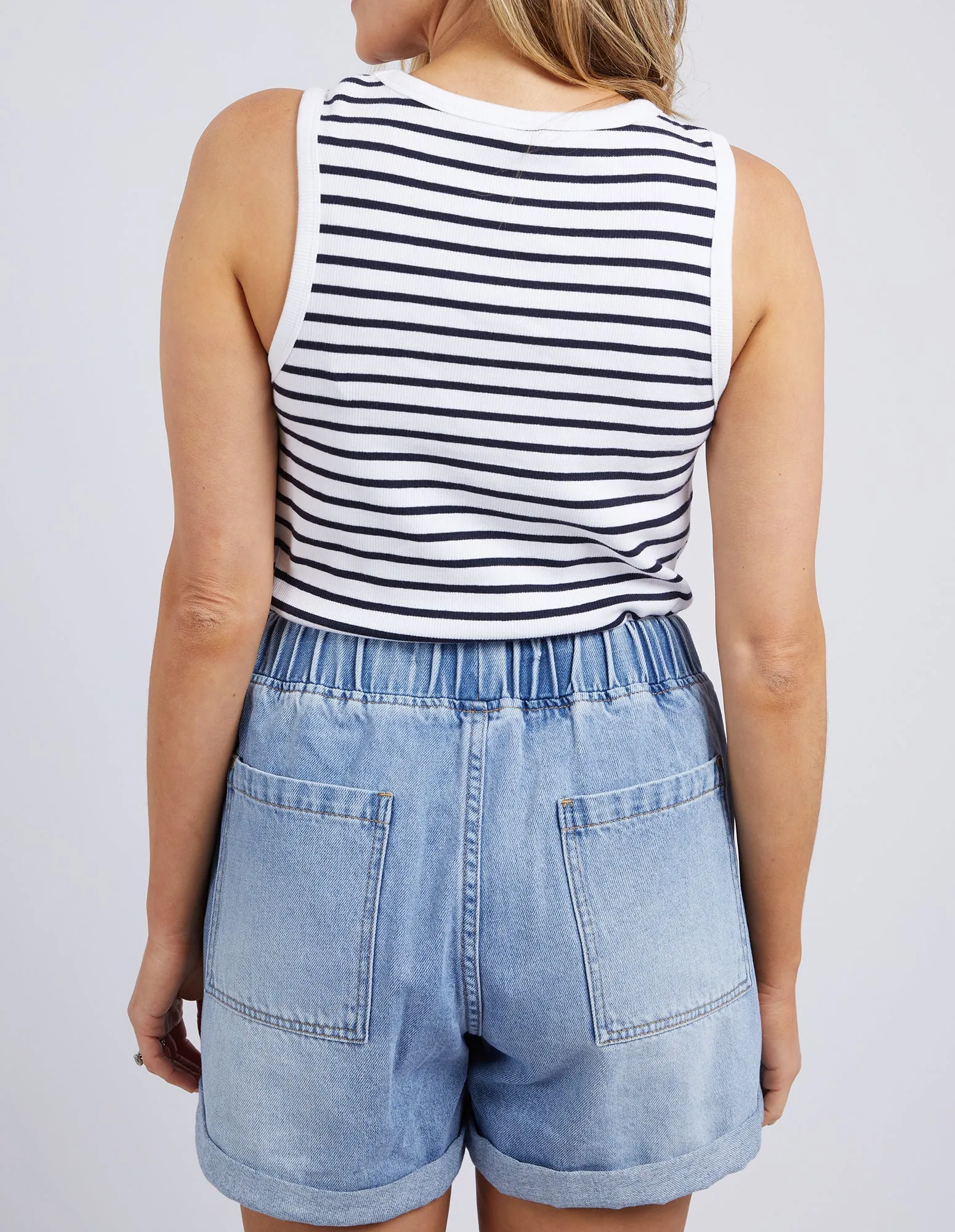 Indra Tank Navy & White Stripe