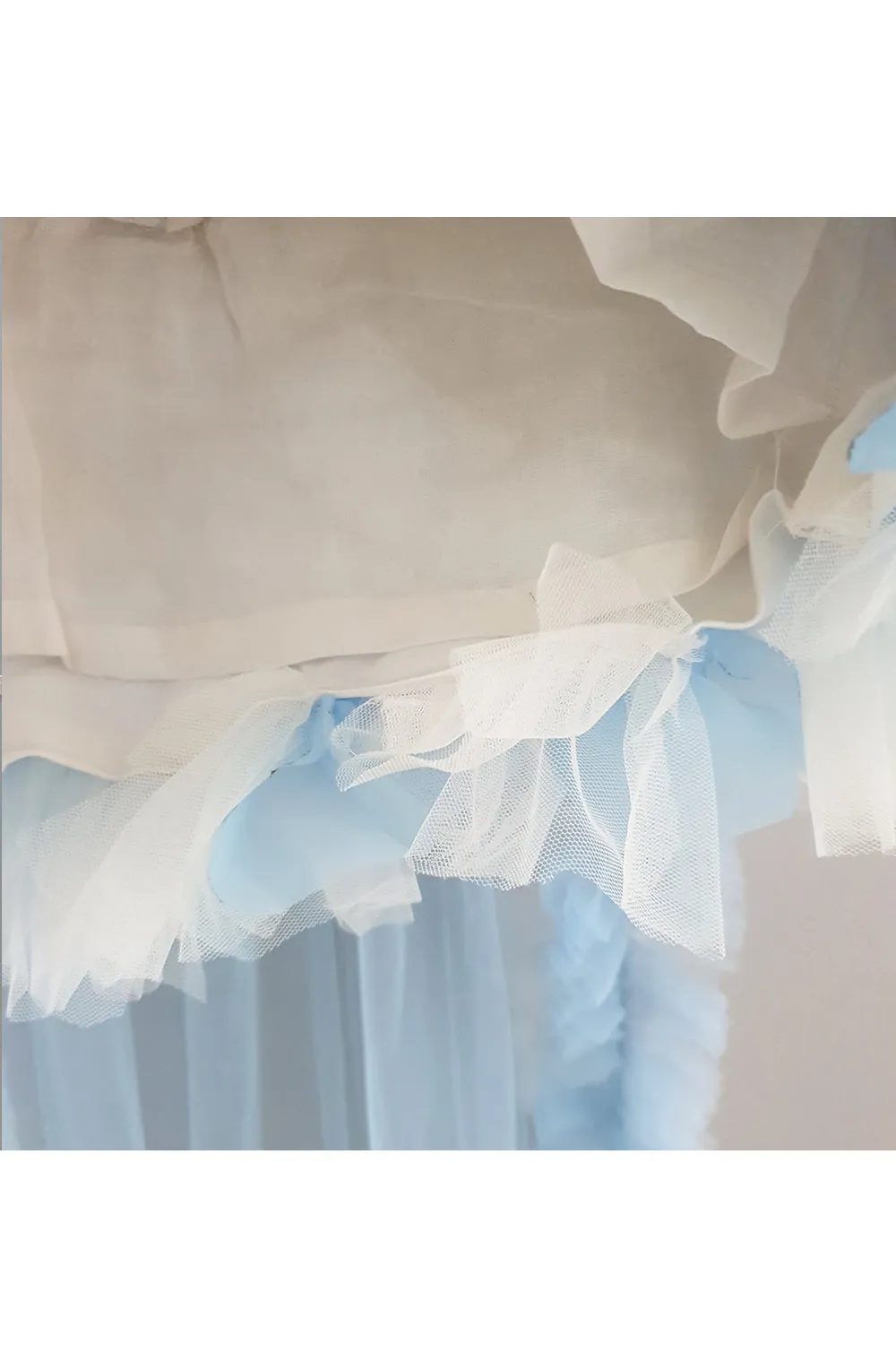 Light blue sequin and pearl work frilly dress