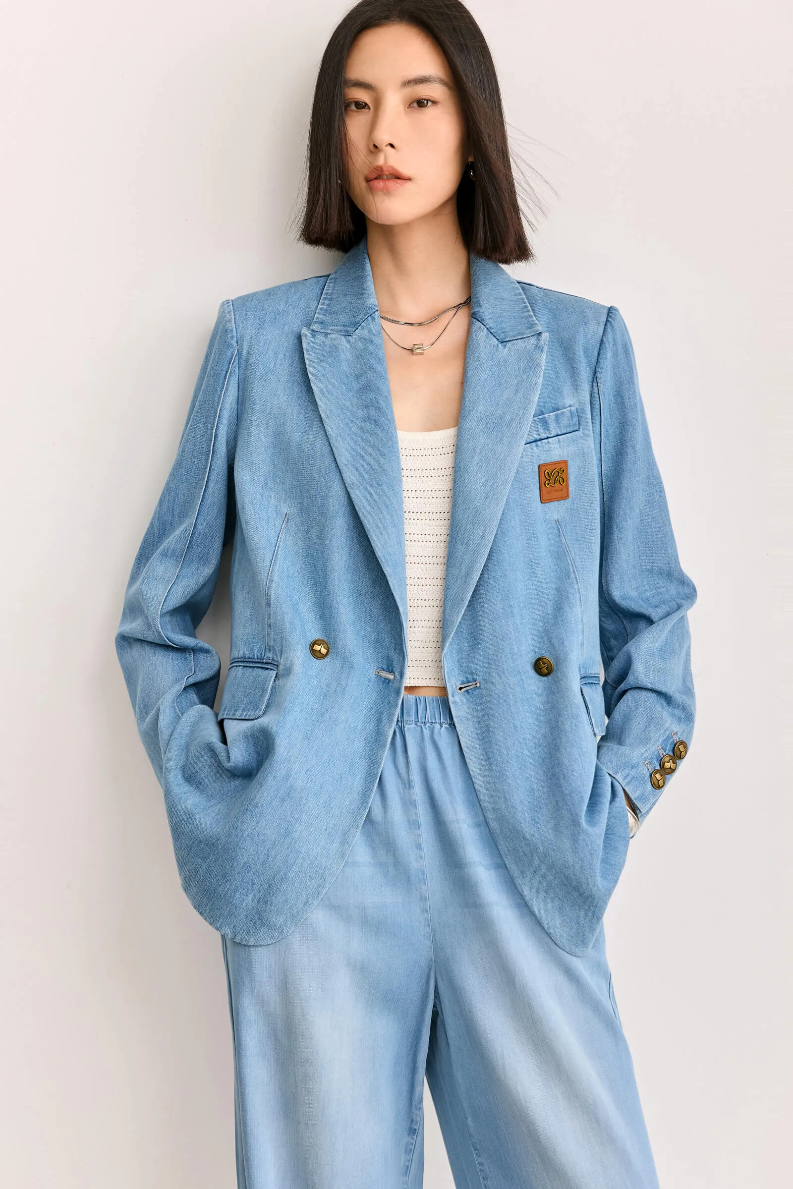 LILY Casual Denim Blazer Jacket