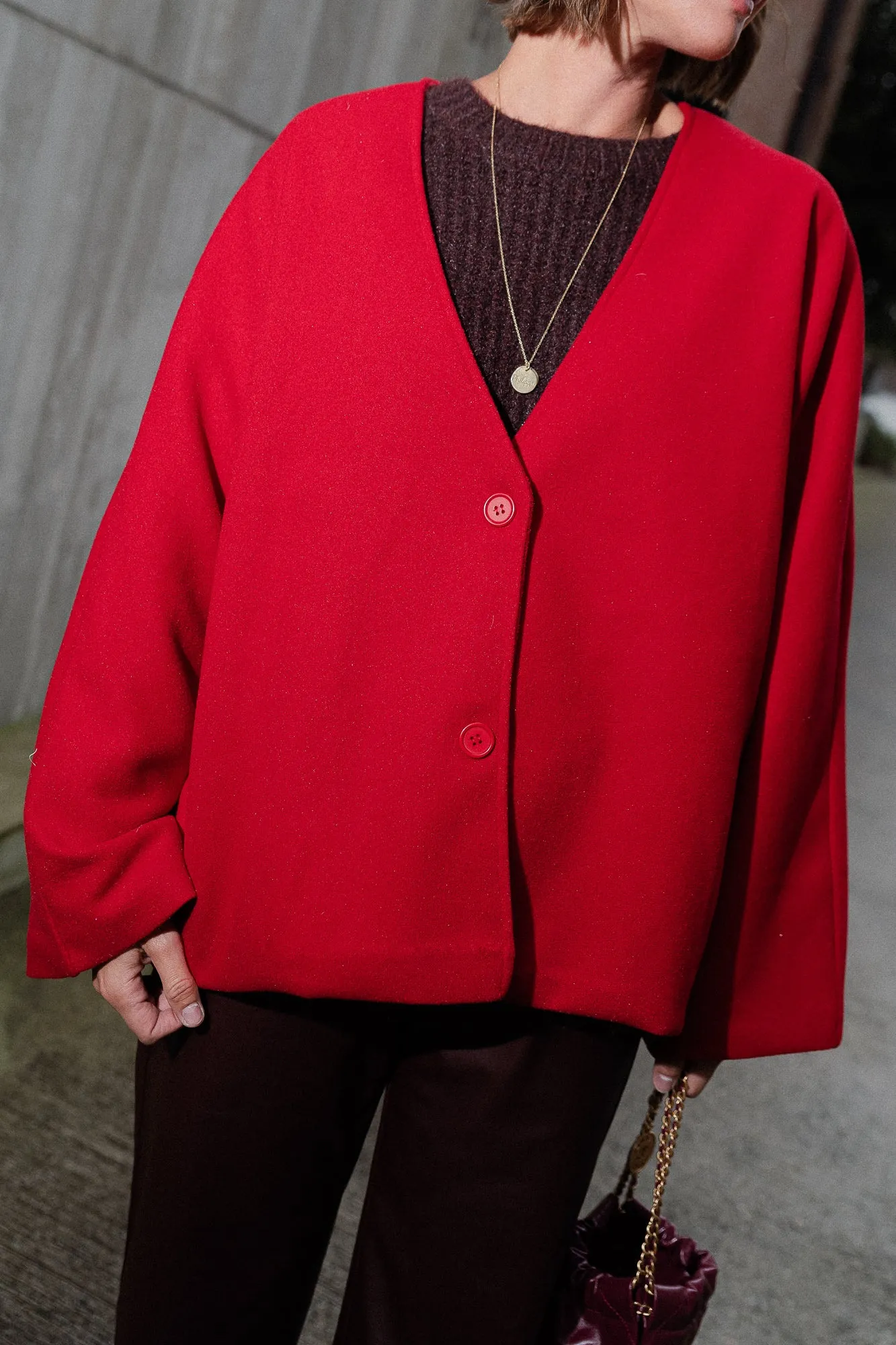 Louane oversized jacket red