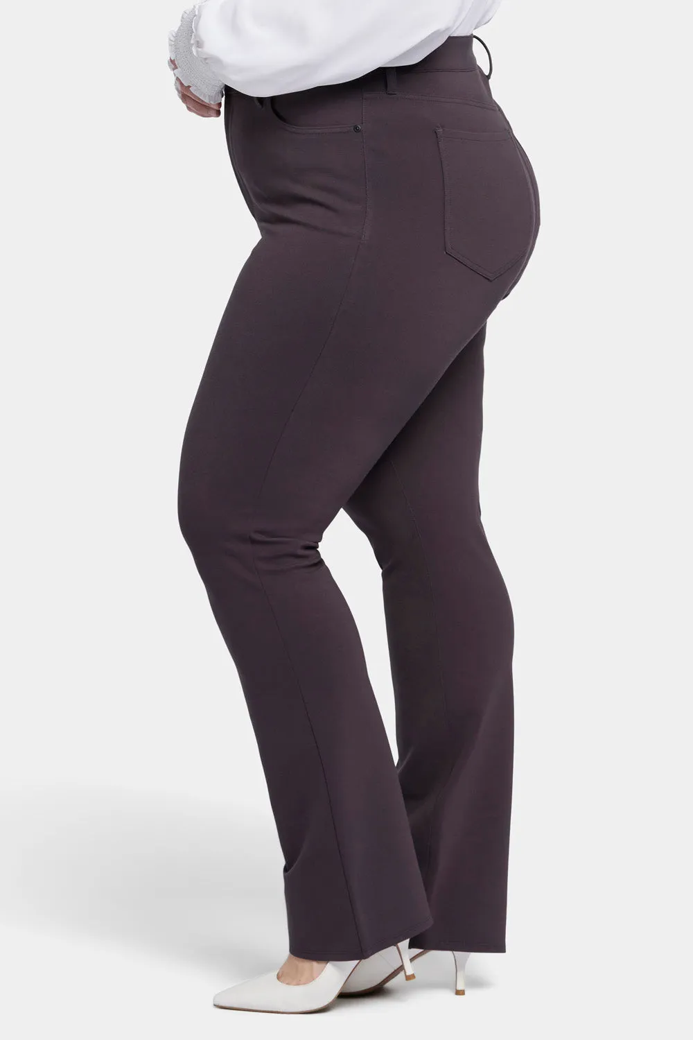 Marilyn Straight Pants In Plus Size - Cordovan