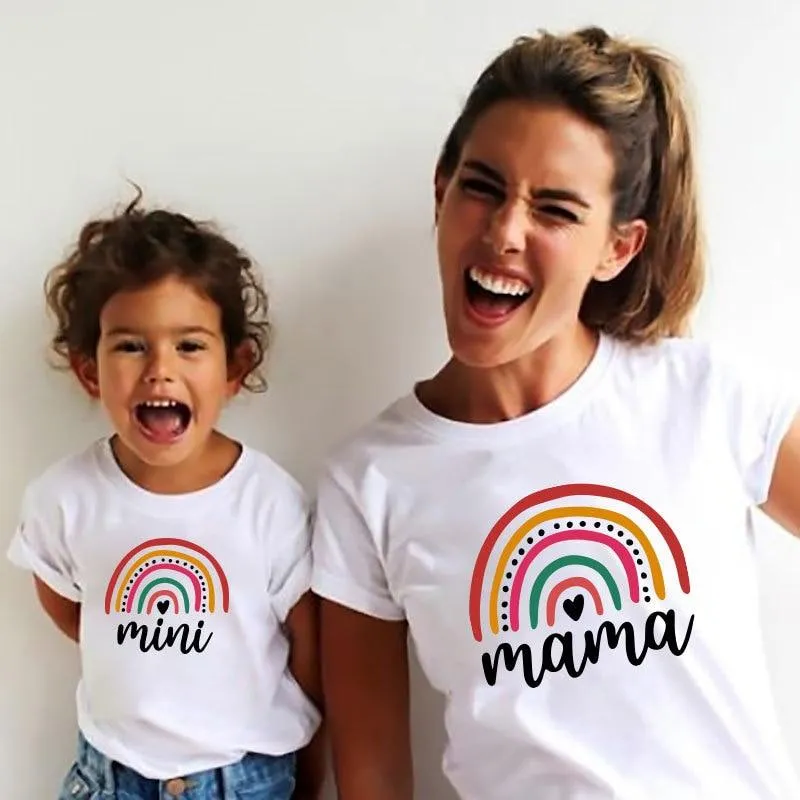 Mother Daughter Matching Cotton Casual T-Shirts Tops