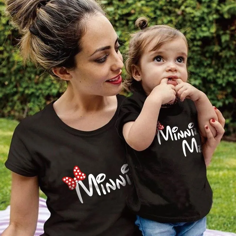 Mother Daughter Matching Cotton Casual T-Shirts Tops