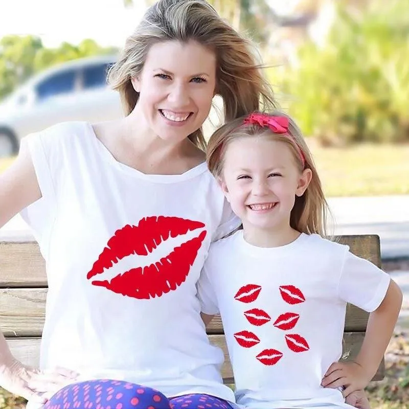 Mother Daughter Matching Cotton Casual T-Shirts Tops