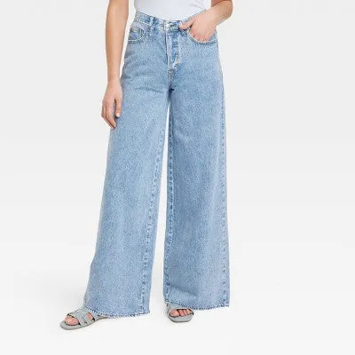 Open Box - Universal Thread Women's Super Wide Leg Jeans Relaxed Fit