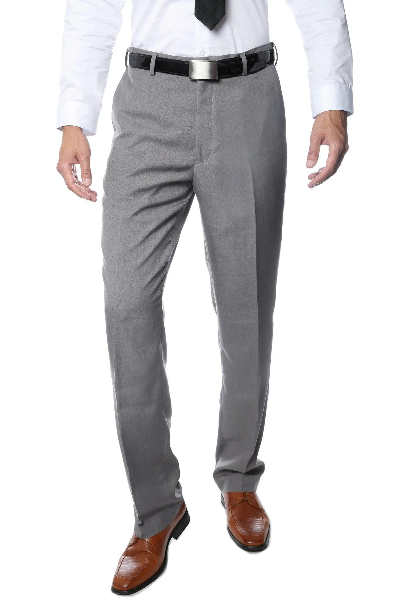 Premium Grey Regular Fit Suspender Ready Formal & Business Pants