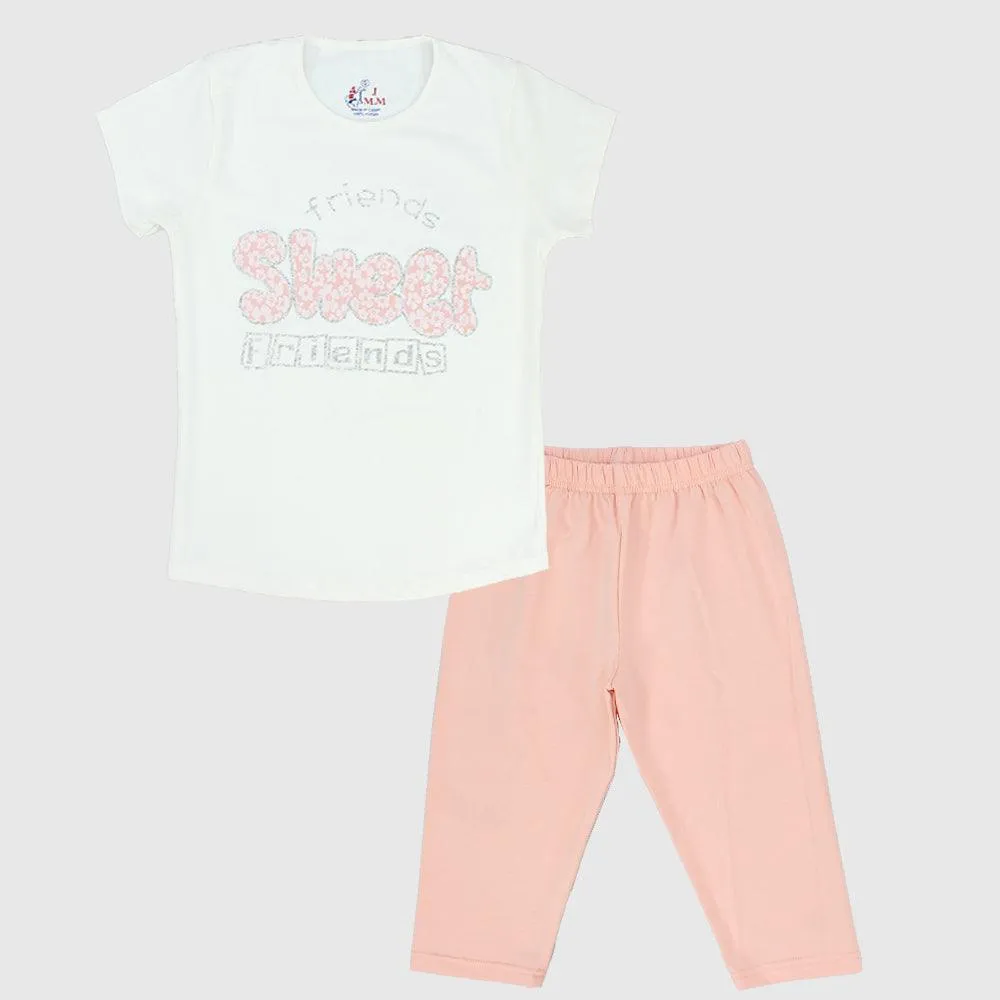 "Sweet Friends" Short-Sleeved Pajama