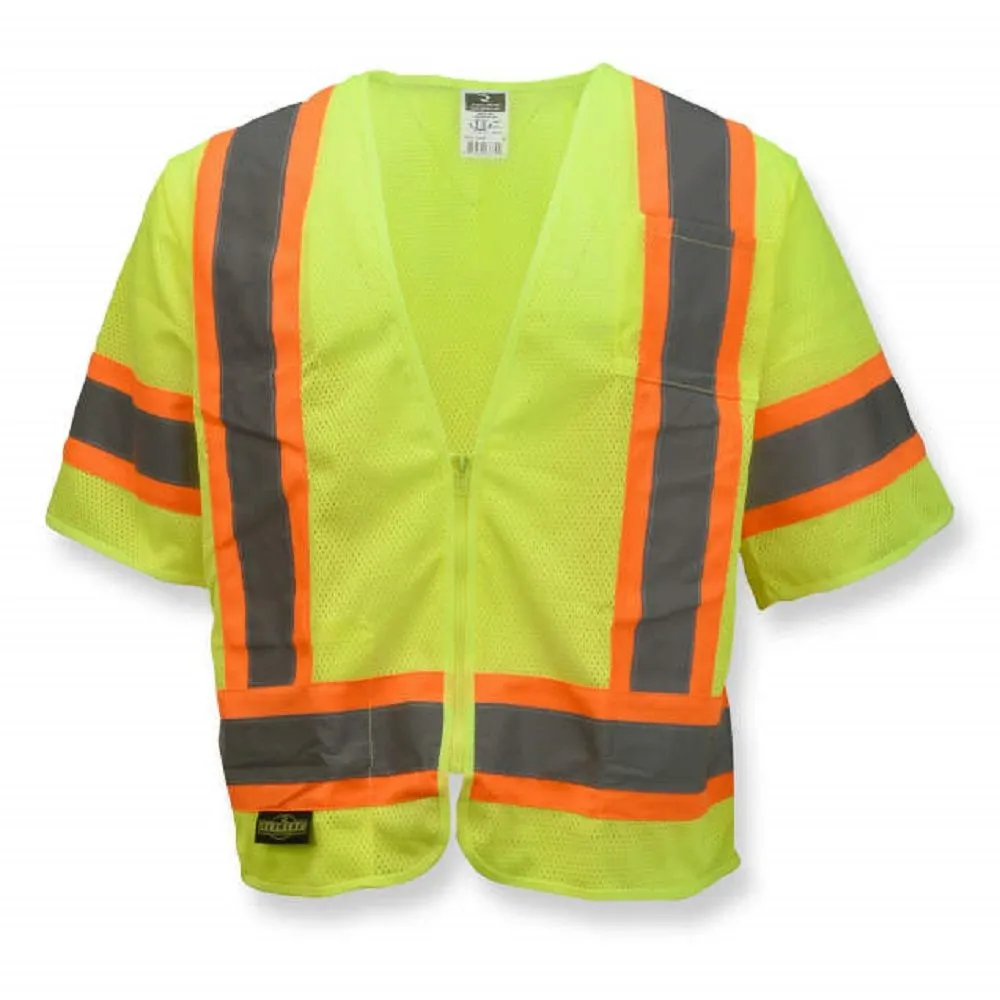 Radians SV22-3ZGM Economy Type R Class 3, Two-Tone Trim Safety Vest, Hi-Vis Green, 1 Each