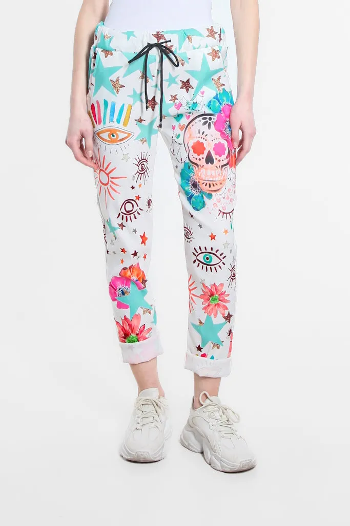 Saoirse Evil Eye Featherweight Drawstring Pants (PL178E)