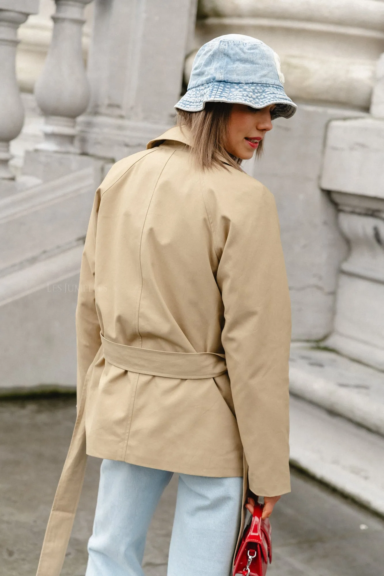 SLFBelinda short trench coat cornstalk