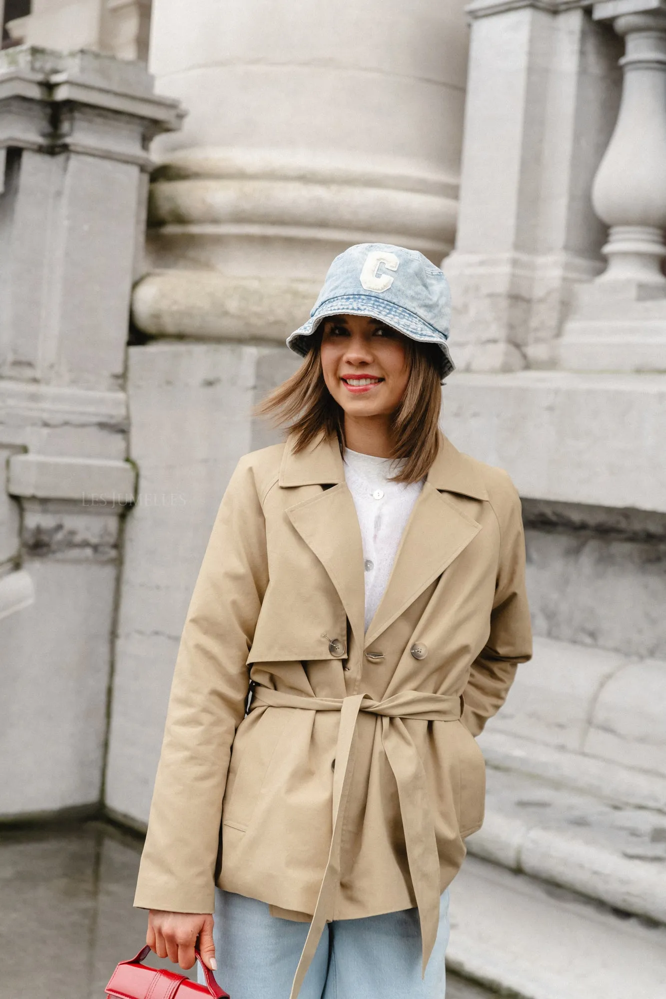 SLFBelinda short trench coat cornstalk