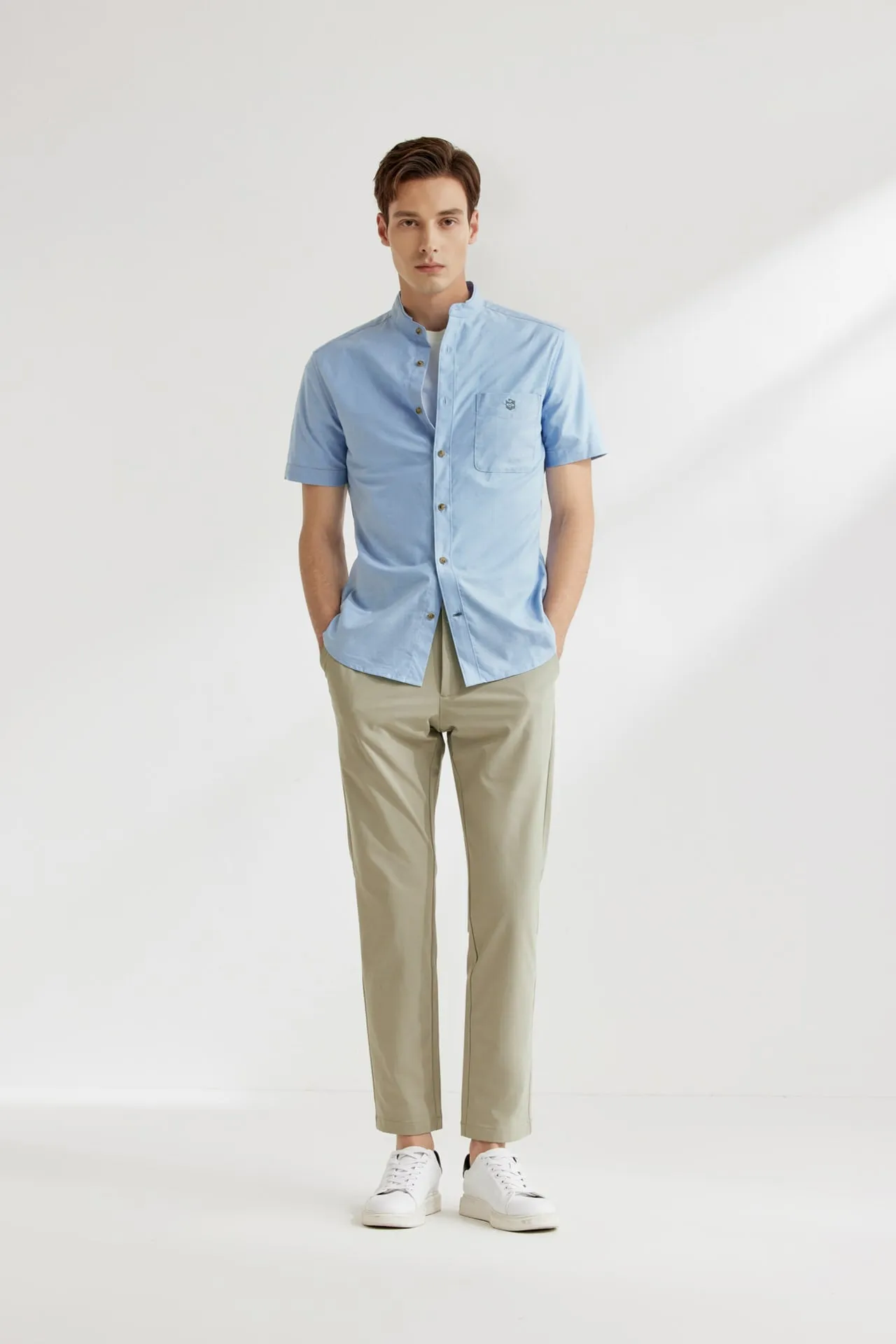 Soft Multi-Way Stretch Casual Pants in Slim Tapered Fit