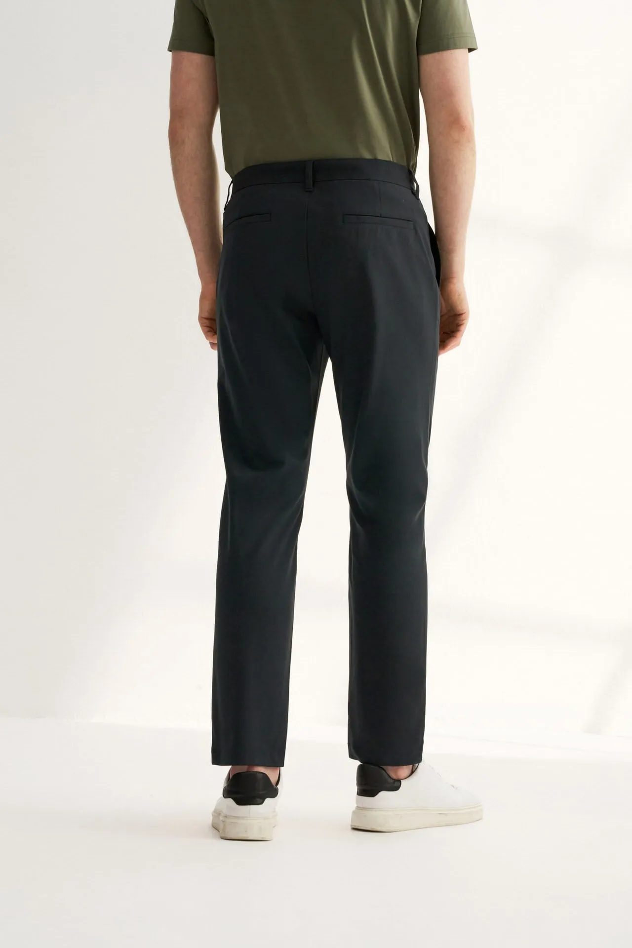 Soft Multi-Way Stretch Casual Pants in Slim Tapered Fit