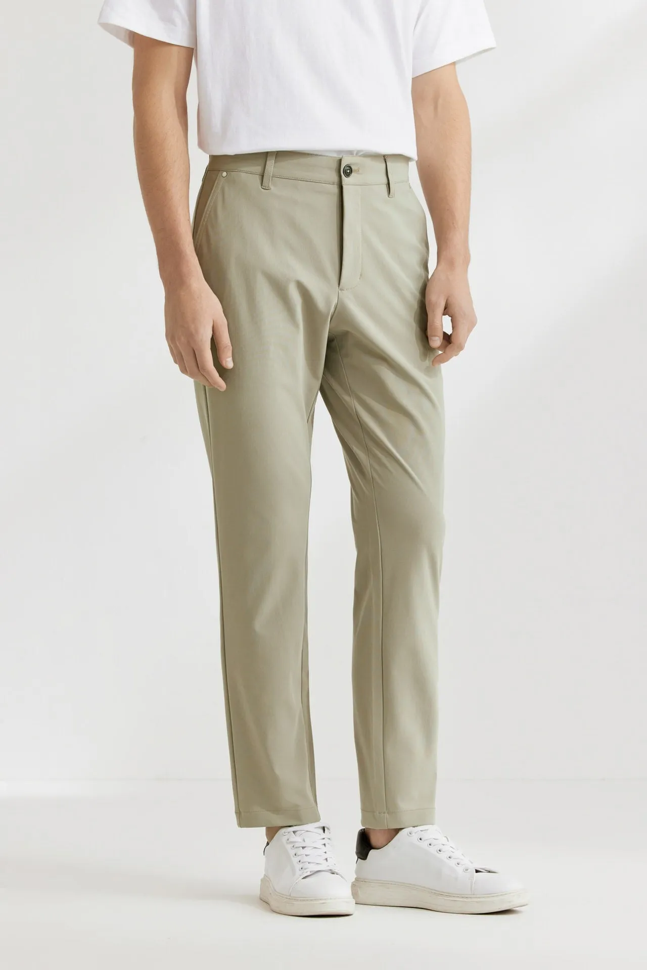 Soft Multi-Way Stretch Casual Pants in Slim Tapered Fit