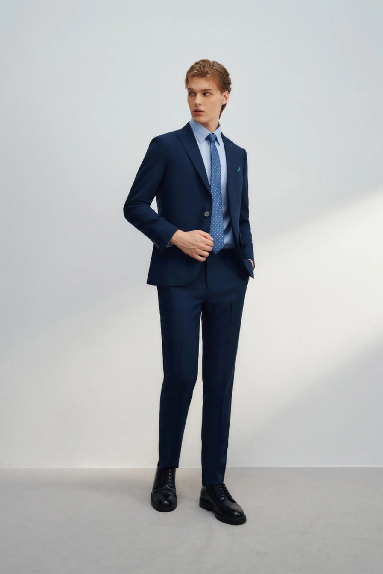 Teflon Slim Fit Twill Suit Pants