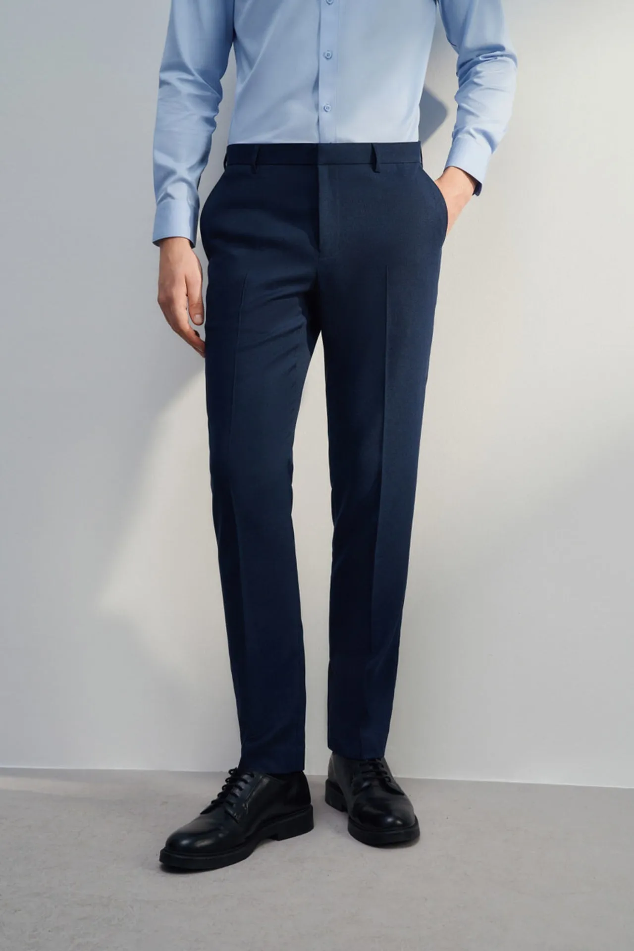 Teflon Slim Fit Twill Suit Pants