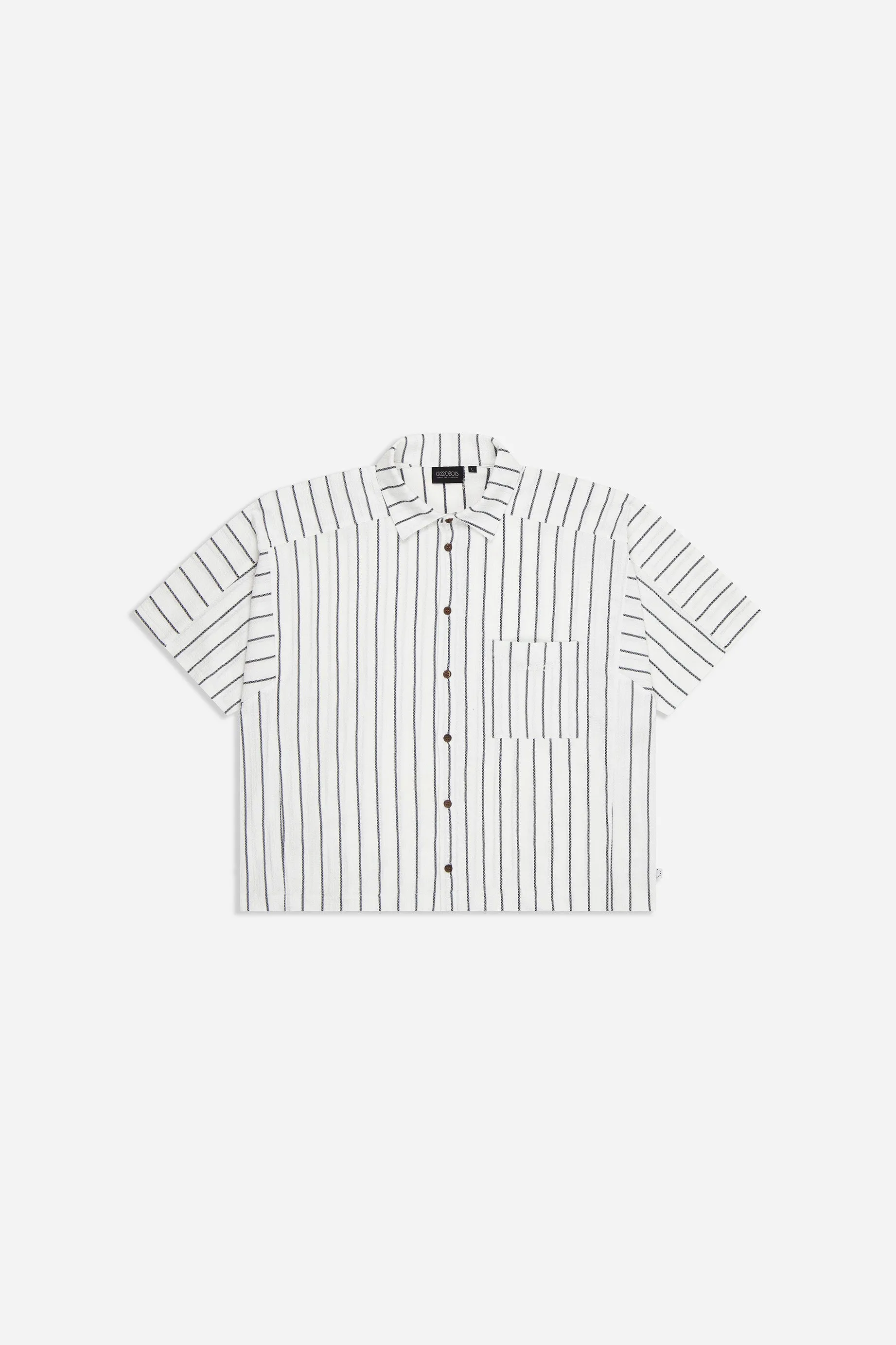 TIMELESS STRIPED BUTTON SHIRT WHITE