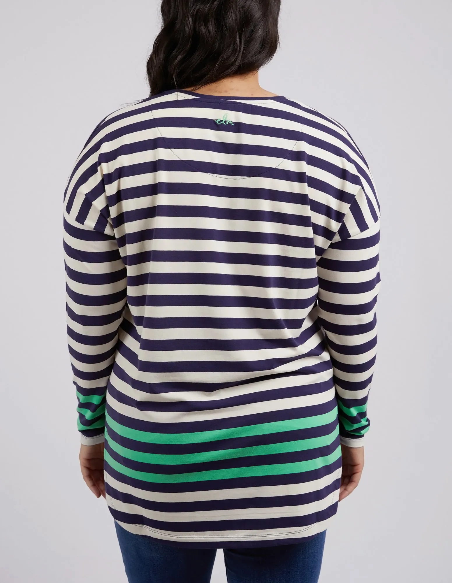 Turn Back Long Sleeve Indigo & Pearl Stripe