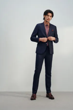 Wool Textured Slim Fit Blazer